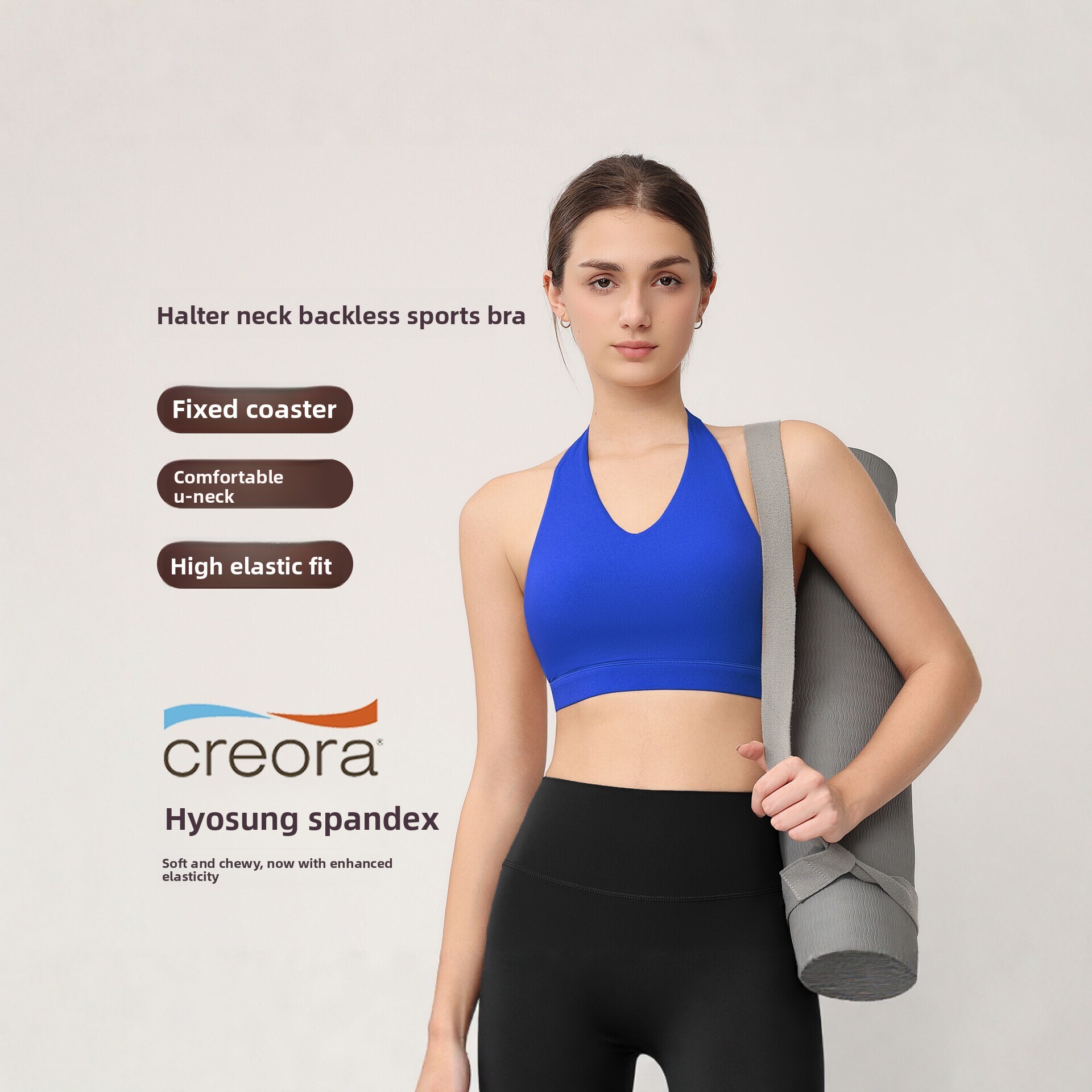 Sports Bra Racerback - 女性用ホルターネックスポーツブラ、固定パッド付き、耐衝撃＆プッシュアップ、レーサーバックヨガ＆ピラティストップ、テニスやフィットネスに最適