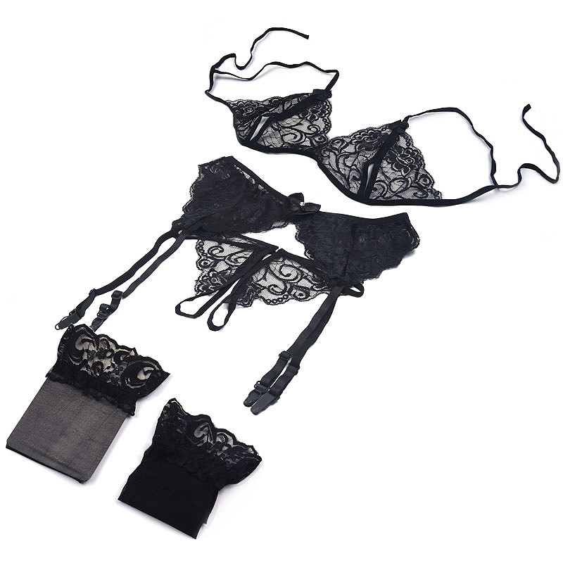 1セットの女性用レースランジェリー、スリングオープンプッシュ - Sheer Mesh Bra のレビューと価格