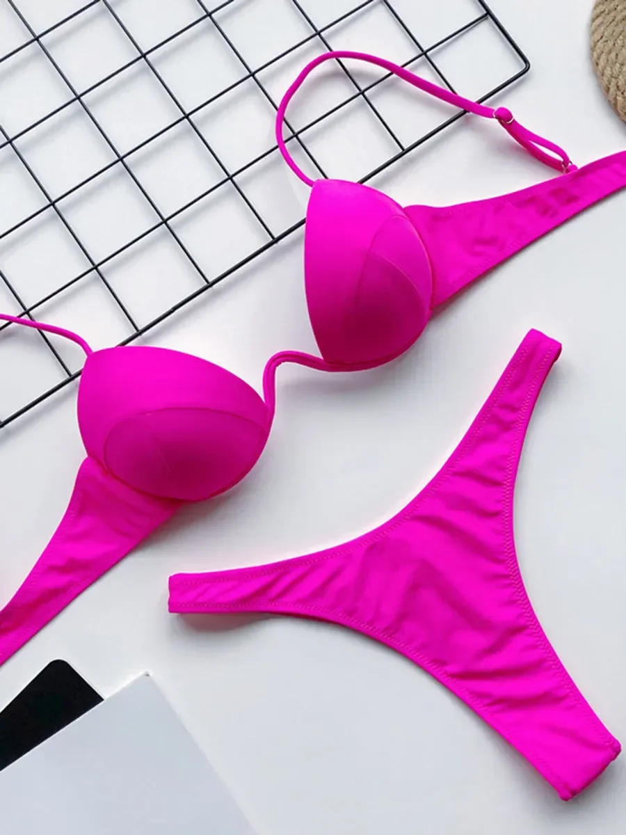 女性のためのセクシーなブラとGストリングビキニセット,Vバー - Underwire Bra Padded のレビューと価格