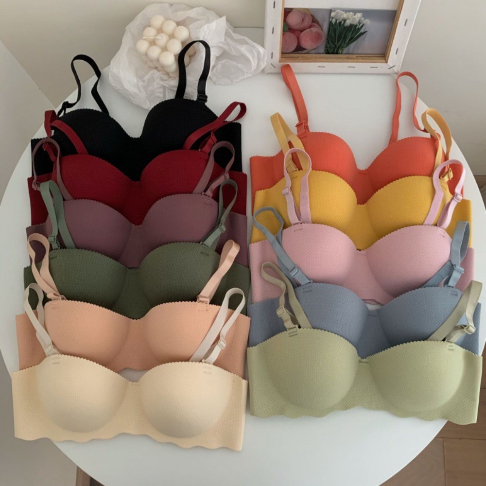 セクシーで快適なシームレスブラ、キャンディーカラー、垂れ防止 - Wirefree Bra Comfort のレビューと価格