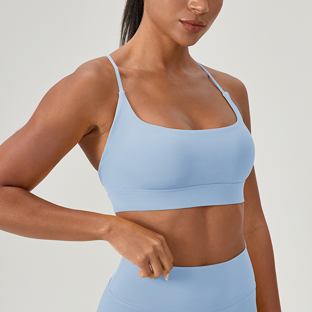 女性のセクシーなヨガブラクロスストラップ通気性フィットネスス - Sports Bra Racerback のレビューと価格