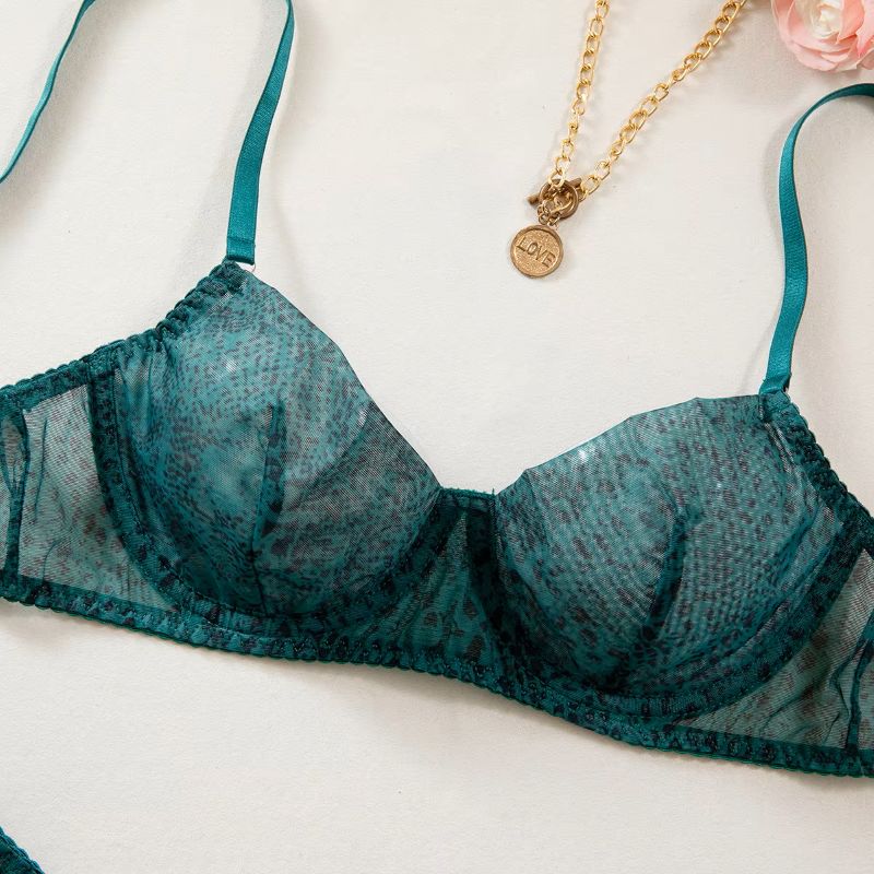 2 ピース/セット女性ランジェリーギャザリング超薄型メッシュ - Sheer Mesh Bra のレビューと価格