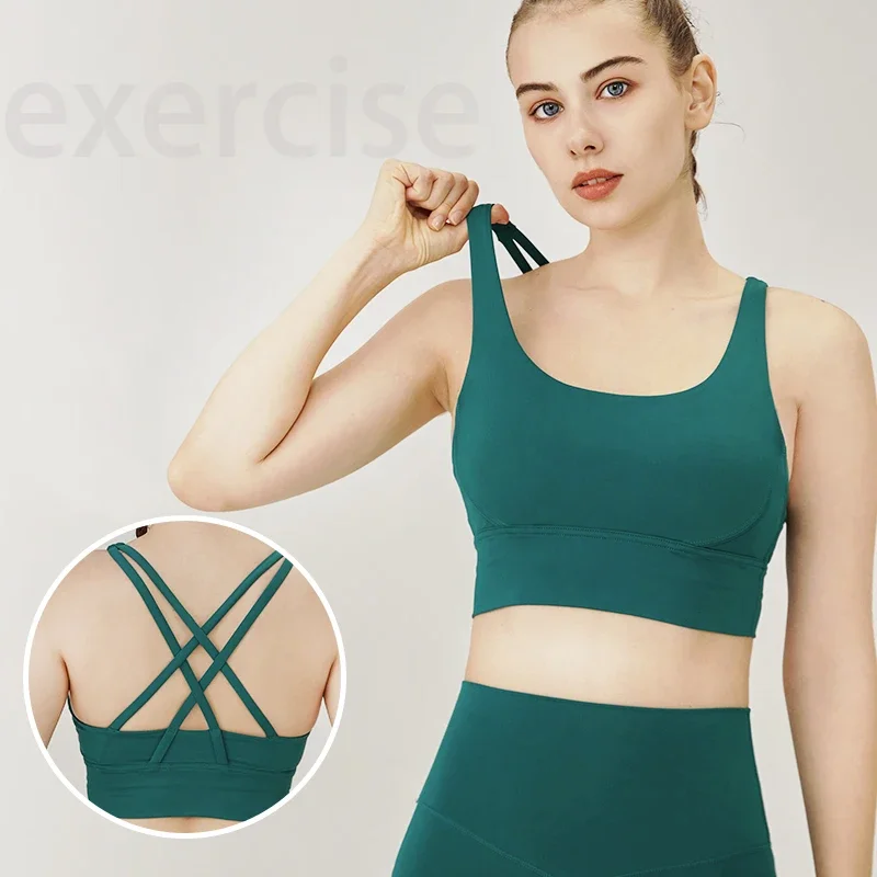 クラシックシリーズ無地レディーススポーツブラ、高強度セクシー - Sports Bra Racerback のレビューと価格